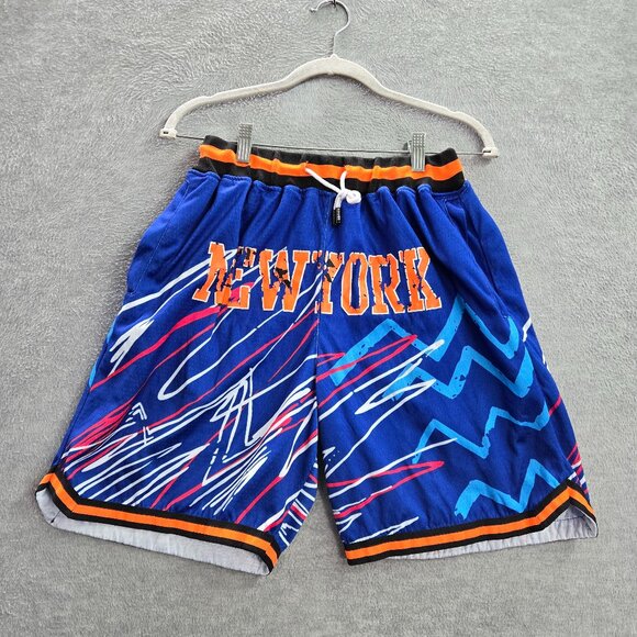 VINTAGE New York Knicks Men Activewear Shorts L Blue Just Don 90s‎ Y2K USA